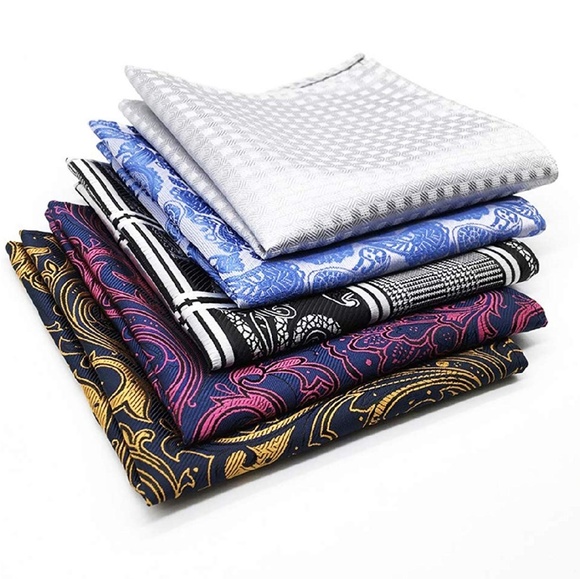 Mens Set of 11 Paisley Silk Blend Pocket Squares - Picture 5 of 7